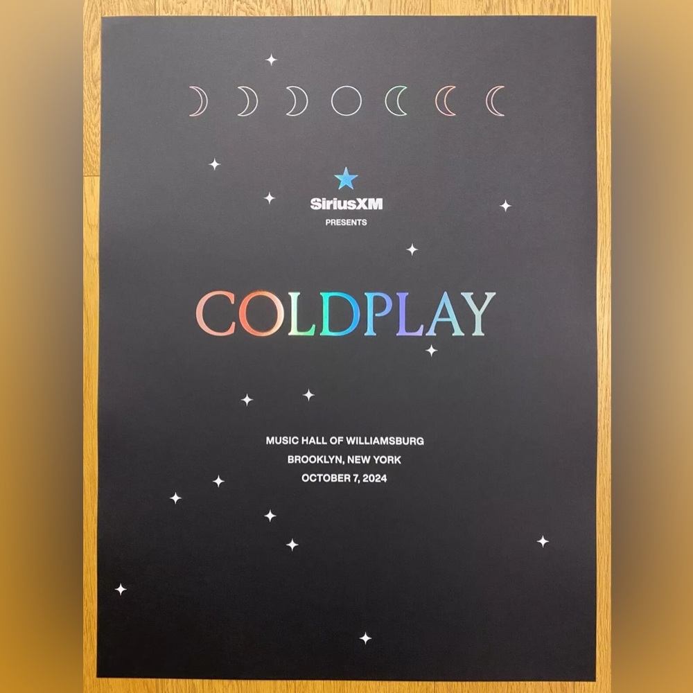 Coldplay SiriusXM Promo Poster Moon Music Album Release NYC
